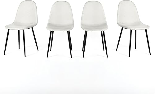 Miniatura 17 de Homy Casa Juego de 4 Sillas de Comedor, Estilo Moderno de Mediados de Siglo, Sillas Laterales de Comedor Sillas de Acento con Patas de Metal Negro,