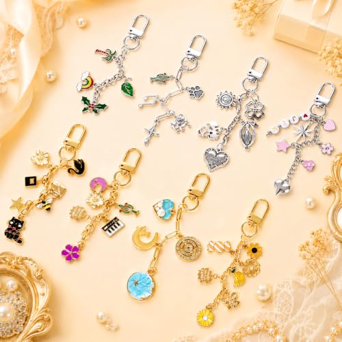 Image of Wurosi 24 Sets Keychain Making Kit for Bag Charm with Package,Gold & Silver