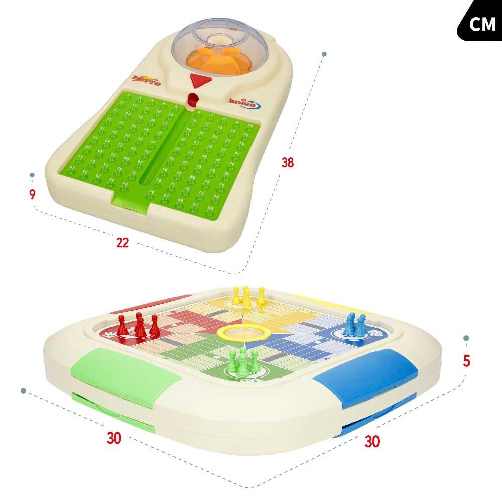 ColorBaby Set 3 Juegos de Mesa, Bingo electrónico, Parchís, El Juego de la oca, Set Completo con tableros y fichas, para más de 2 Jugadores, Juguetes niños 5 años (47945)