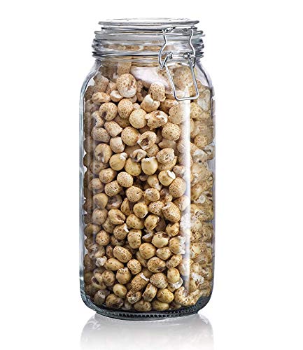 Image of GINOYA BROTHERS - 1500 Ml Transparent Square Glass Jar Set With Transparent Air Tight Lid For Kitchen Storage (1)