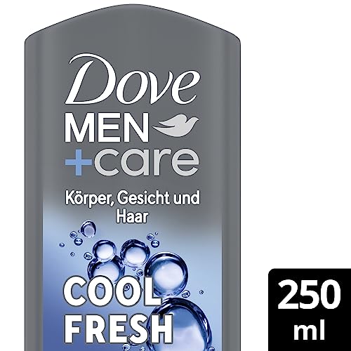 Dove Men+Care 3-in-1 Duschgel Cool Fresh Duschbad für Körper, Gesicht und Haar mit 24 Stunden Pflege Effekt 6x 250 ml
