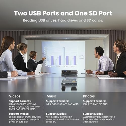 4K Digital Media Player, TV MP4 Video Player with HDMI/AV Output, Digital Signage Mini HD Media Players for USB Drives/SD Cards, H.265/HEVC, Looping, Auto Playback, Grey