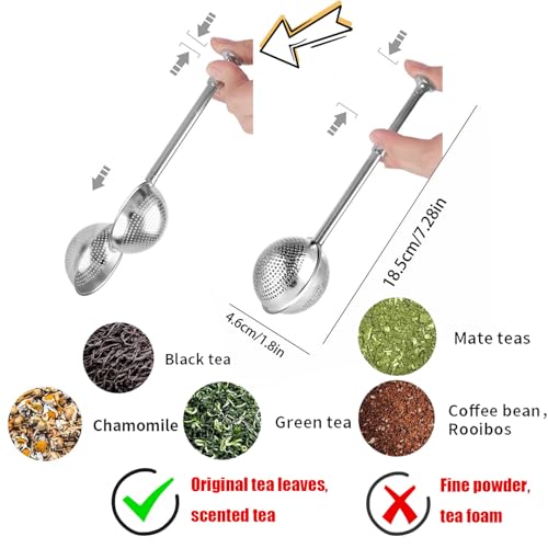 2pack Tea Ball, tea infuser for loose leaf tea, tea strainers for loose tea, stainless steel tea strainer, loose leaf tea steeper, easy clean, tea fine mesh strainer reusable - Image 4