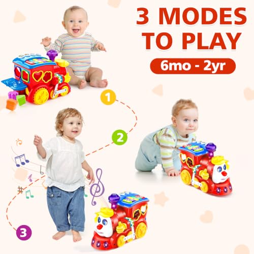 Image of Baby Toys for 1 Year Old Boy Girl Gift Musical Train Baby Toys 6-12 12-18 Months,Early Educational Learning Montessori Kids Toys with Blocks /Light Toddler Christmas Birthday Gifts for 1 2 3 Year Old