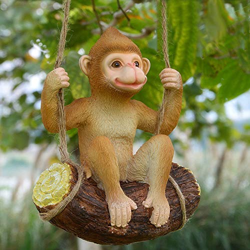 Haosensix Swinging Monkey Creative Statue as Garden Decoration Children's Dream Paradise Sculpture