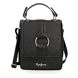 De Joumma Bags Pepe Jeans Daphne Bolso Bandolera Negro 17x21x9 cms Piel Sintética