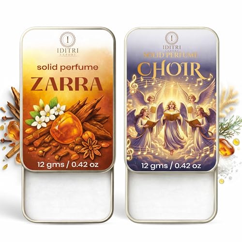 Image of Solid Perfume |zarra&Choir Alcohol Free Wax Perfume Balm, Long Lasting | Pocket Tin 12g, Pack Of 2| Non Greasy Smooth Glide, Travel Friendly Men And Women
