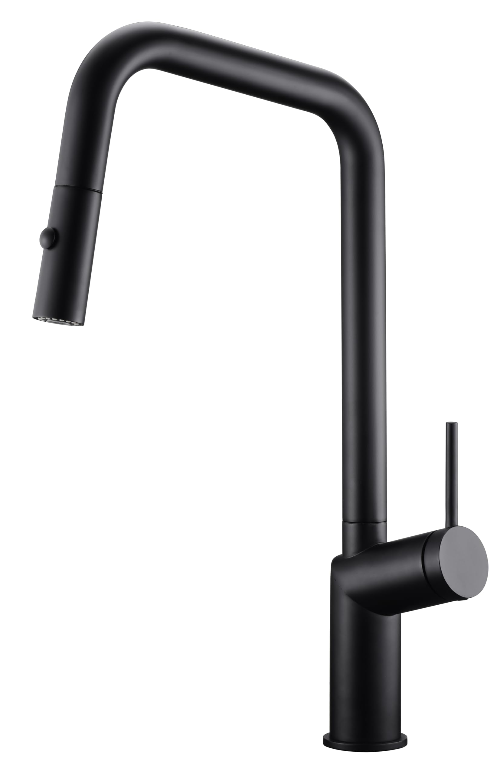IMEX - Grifo Cocina Extraíble Negro Mate | Grifo Monomando Fregadero con Difusor | Griferia Cocina con Ducha Flexible 360º | Grifería en Latón | Serie Bonn