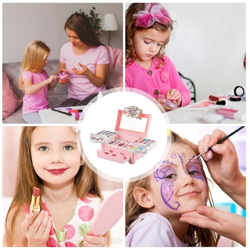 Maquillaje para niños y juego de rol con set de cosméticos infantiles lavables 4