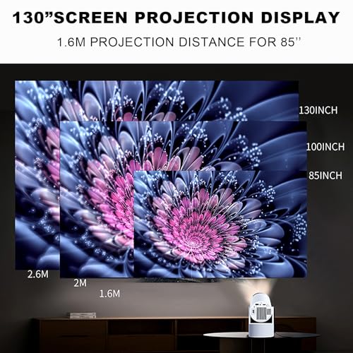 Image of Mini Projector, HY300 PRO Karaoke Portable Projector Support 4K 1080P with Dual-Band WIFI6 5G Wireless 5.0 Bluetooth Android 11, 180 Rotatable 200AISI