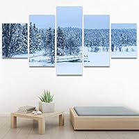 SIGNWIN 5 Panel Canvas Wall Art Modern Art Expressive Forest Multicolor Photography Romantics Scenic for Home Decorations Ready to Hang - 60