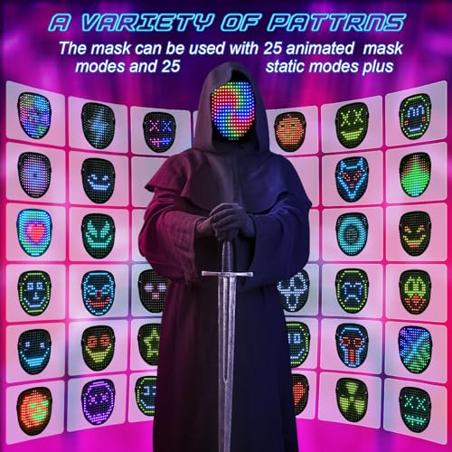 40%OFF Led mask Light Up Mask with Gesture Sensing, Halloween Gifts for Boys - image 2