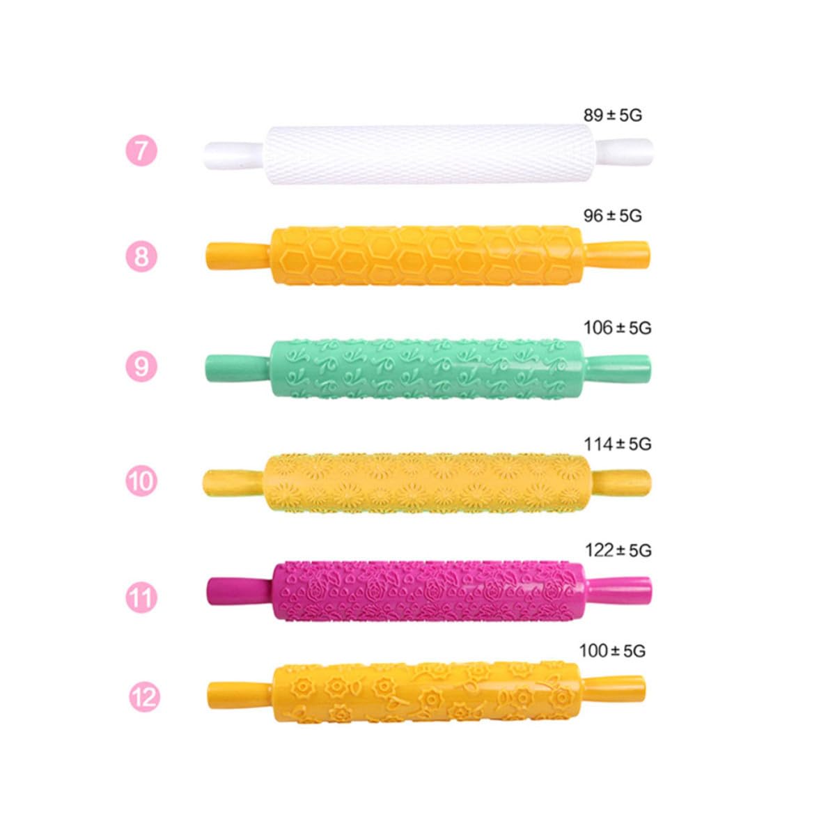 DOITOOL Roulette à Pâtisserie Antiadhésive Multifonctionnelle 8 Pièces pour Décoration de Gâteaux Motifs en Relief et Ustensiles à Gâteaux Ajustables Plusieurs Styles