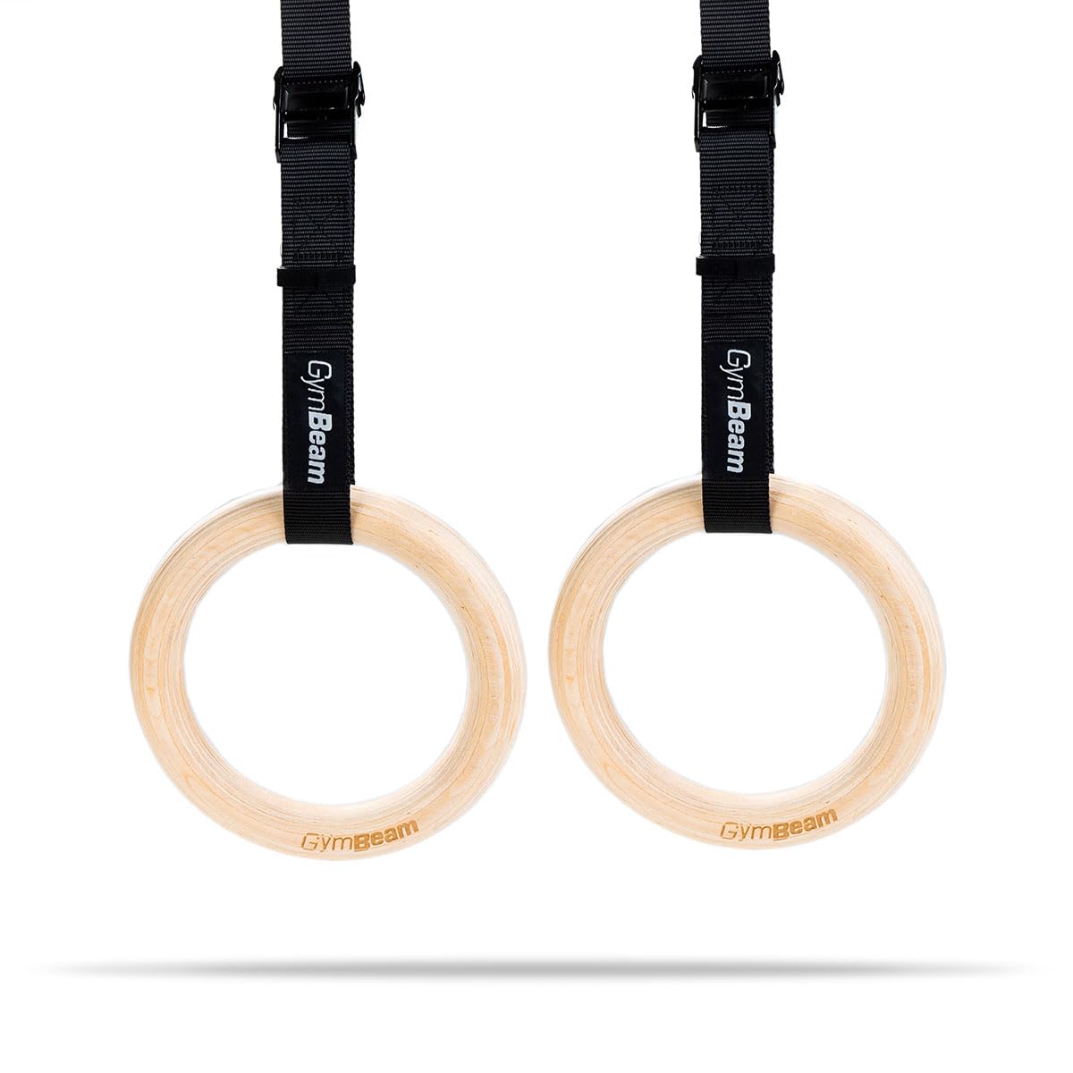 GymBeam Anelli da Ginnastica in Legno, Attrezzo Fitness per Allenamento a Corpo Libero, Accessorio Pratico per Allenamenti a Casa, per Palestra o Allenamenti Outdoor, Diametro 24cm, Spessore 3,2cm