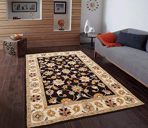 Image of Carpet Mahal Export Quality Handmade Tuffted Pure Woollen Carpet for Hall Living Room Bedroom Size 10 x 13 feet (300X390 Cm) Color-Multi