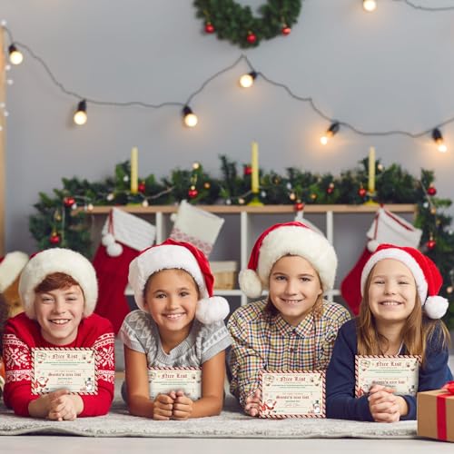 Santa Nice List Certificate Set for Kids (Vibrant Style)