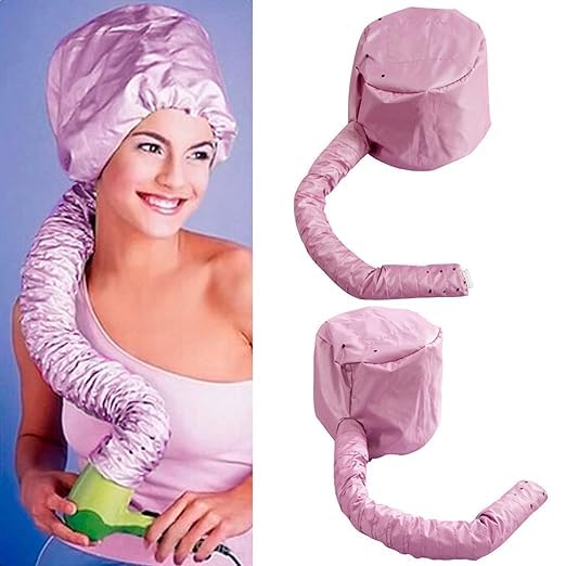 krupanidhi Hair Dryer Bonnet Hood Nylon Hair Dryer Attachment Head Cover Hot Oil Treatment Hat for Home & Salon,multicolor 3