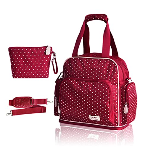 Ausemo Mochila para Pañales de Bebé Gran Capacidad Bolso de Mamá Bolso Bandolera Organizador Bolso de Maternidad Bolsillo para Botella con Aislamiento Bolsa de Pañales con Estilo,Red
