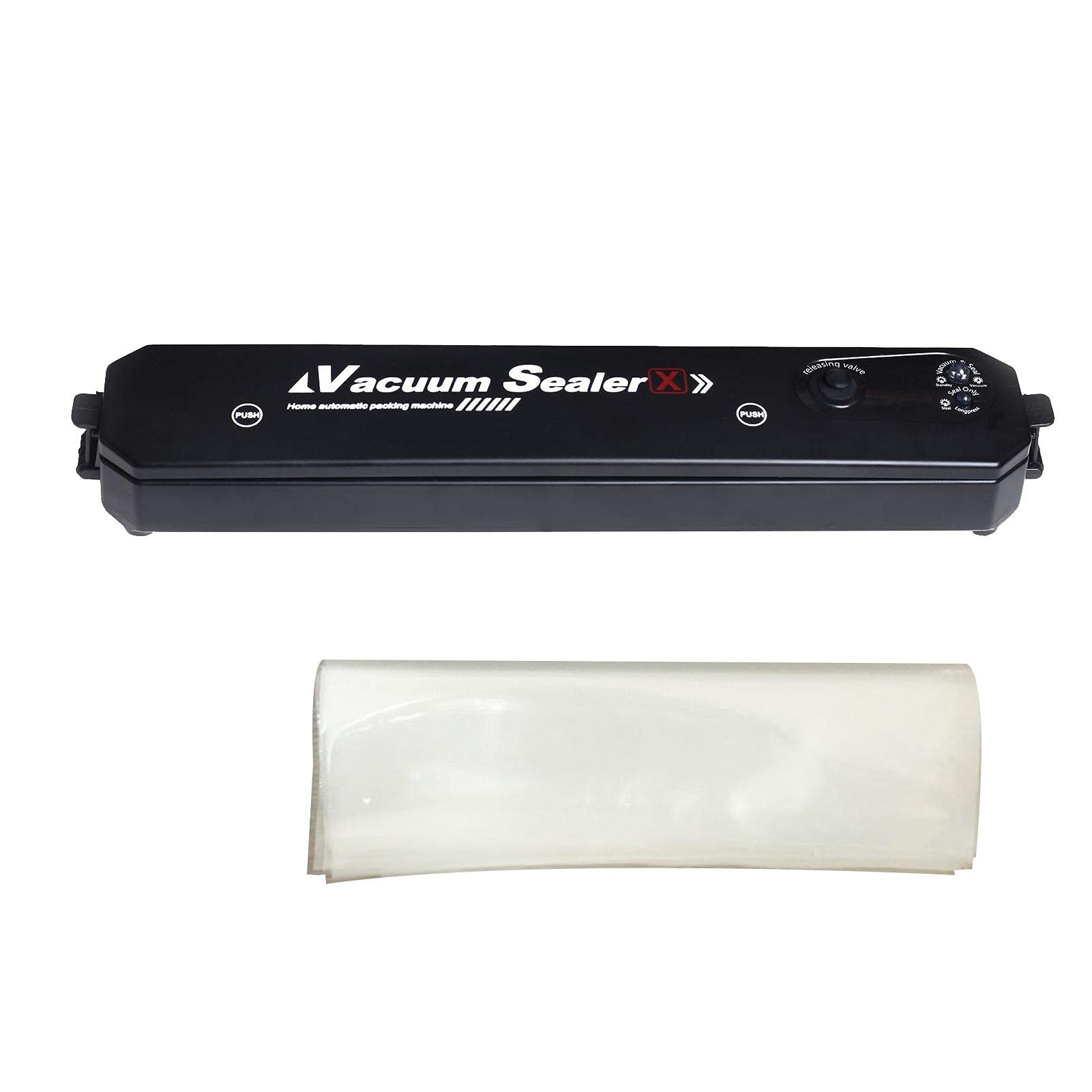 SYCOOVENVacuum Sealer Machine, Automatic Food Air Sealing System for Storage and Preservation with 10 Sealed Bags(Black)