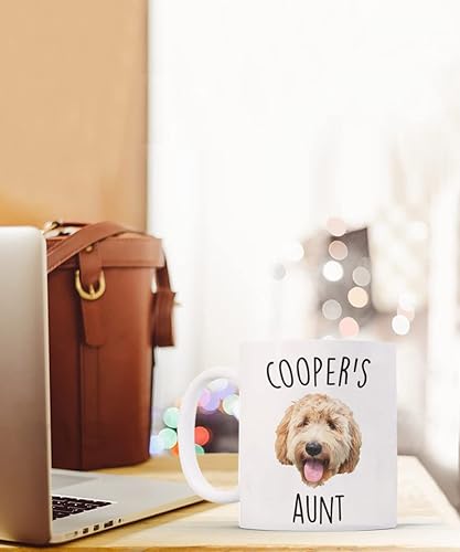 Miniatura 4 de Taza de café de 11 oz para tía de perro, taza de café personalizada para amantes de las mascotas, imagen personalizada de cara de perro