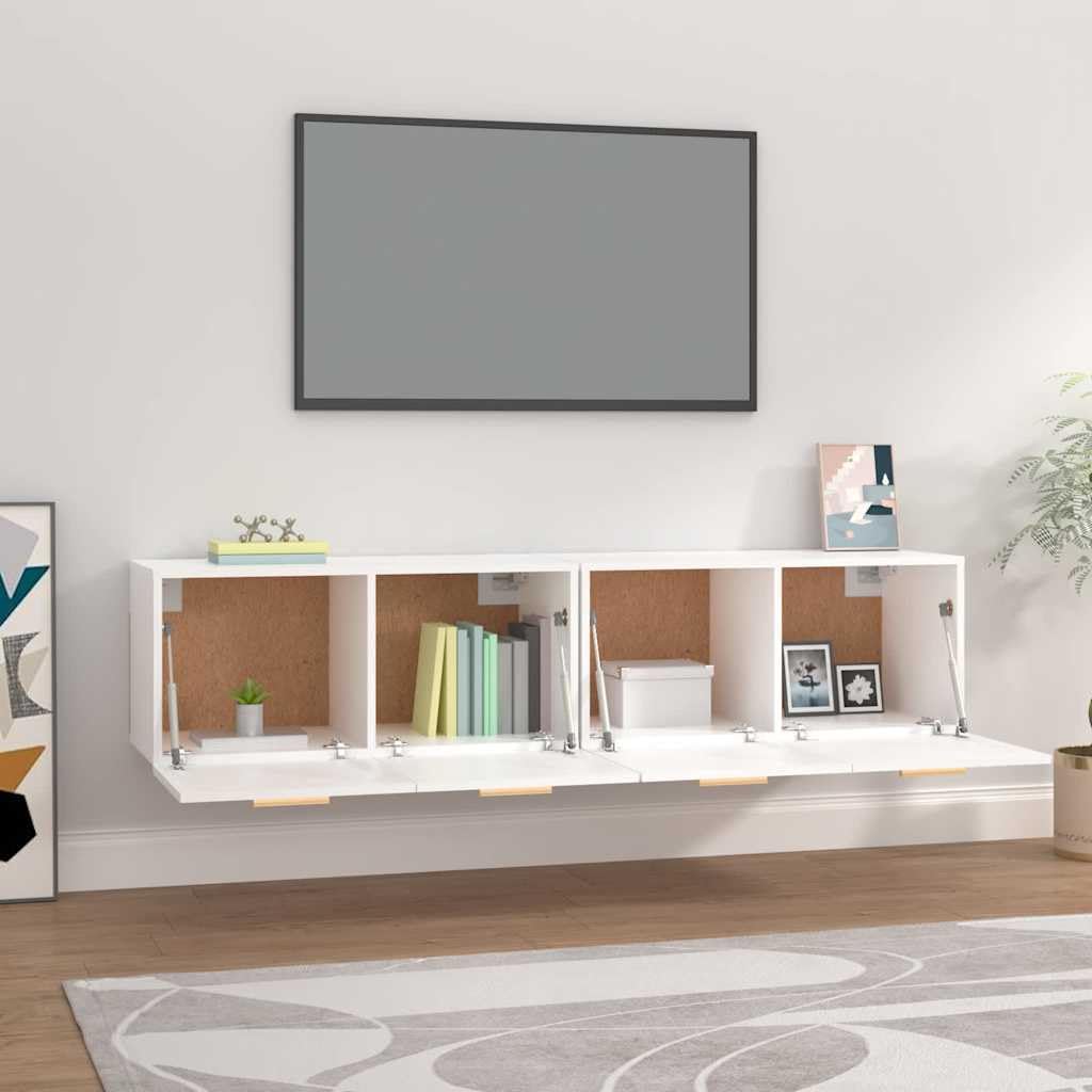 Szafka ścienna 2 szt. biała 80 x 35 x 36,5 cm materiał