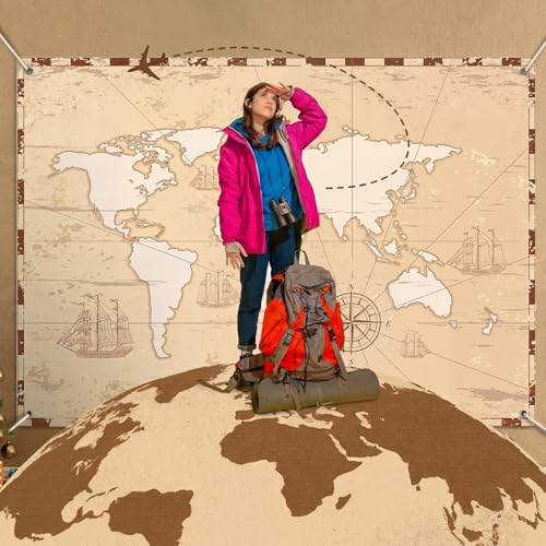 Fondo Fotográfico Vintage Mapa Mundial 7 x 5 ft miniatura 6