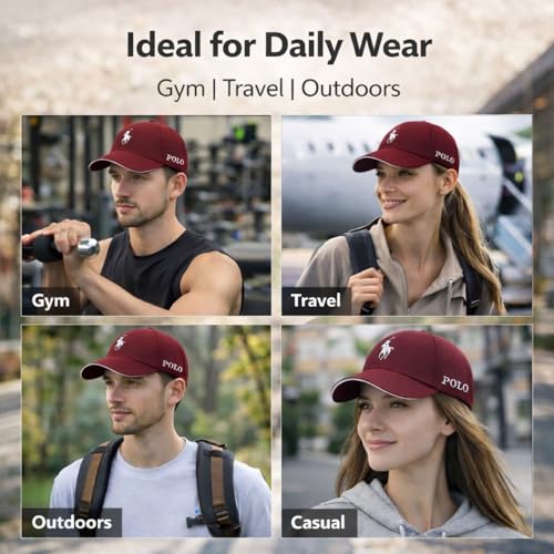 Image of Baseball Cap for Men Original Adjustable Unisex Cap, Mens Caps Stylish, All Sports Type Caps or Hats, Free Size, UV Protection, Sports Cap for Men's, Outdoor Casual Wear (Pack of 1)