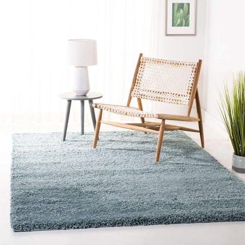 Image of Solid Shaggy Carpets and Rugs for Bedroom Drawing Room 3x5 Feet Light Blue Color