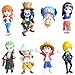 One Piece Cake Toppers, 8PCS Mini Luffy Decorazione della, Pirates Personalizzato Cake Topper Cartoni torta Fatta a Mano Bambola Compleanno Decorazione per Bambini