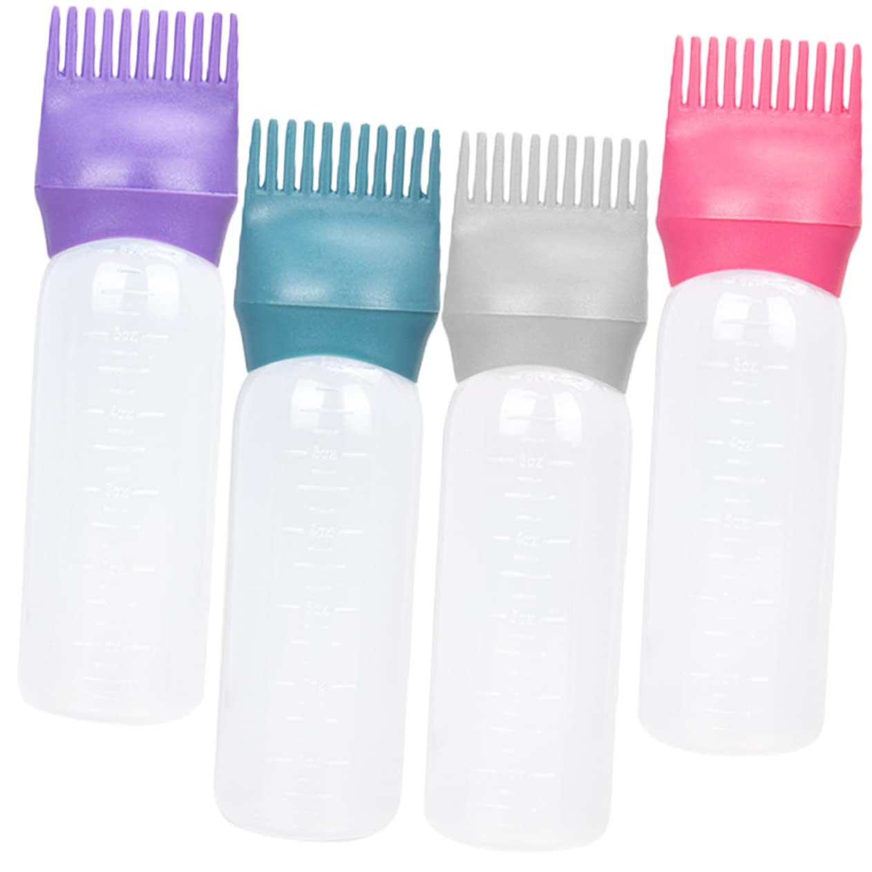 Angoily 4pcs 120ml Hair Dye Applicator Bottles Oil Applicator Bottle for Hair Salon Coloring