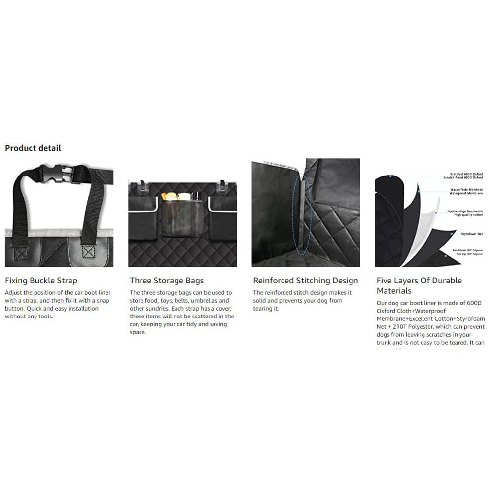 Funda Maletero Coche Perros, para Audi Q3 F3 Q3 Advance/S Line 2018 2019 2020 2021 2022 2023 2024 Funda Protector Perros para Maletero Resistente al desgarro y fácil de Limpiar