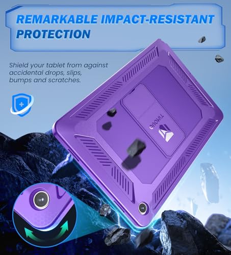 Image of TiMOVO Shockproof Case for Samsung Galaxy Tab A11+ /A11 Plus 11'',DeepPurple | Fit for SM-X230 /X236 /X238, Built-in Screen Protector, Dust Plug & Precise Cutouts, Shockproof Rugged Full Body Protection