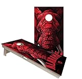 Skip's Garage Alabama Themed City All-Weather 2x4 Cornhole Boards | WSOC Corn Hole Set | Include CASE + Hole Lights