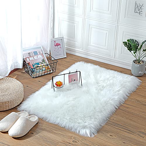 DAOXU Teppich,75x120cm Weich Kunstfell Fellteppich Lammfell,Deko...
