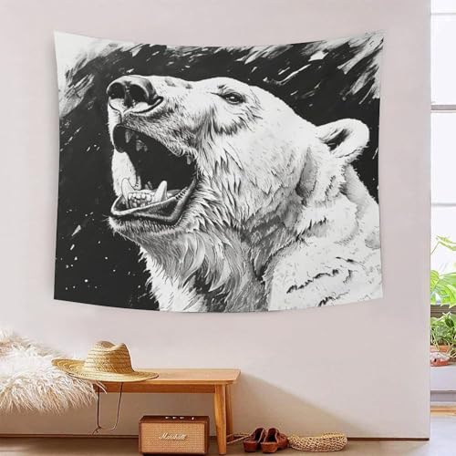 Poster mural ours en tissu pour cacher les imperfections des murs de chambre