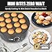 FineMade Non Stick Mini Pancakes Maker Machine, Electric Poffertjes Pan with Browning Control, Small Ebelskiver Aebleskiver Pan, Dutch Mini Pancake Maker, with Brush & Forks, 14 Slots, Black