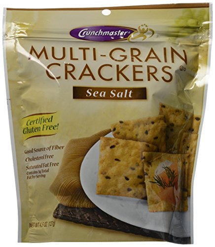 Crunchmaster Multi-Grain Crackers, Sea Salt, 4.5 Ounce (Pack of 6) by Crunchmaster