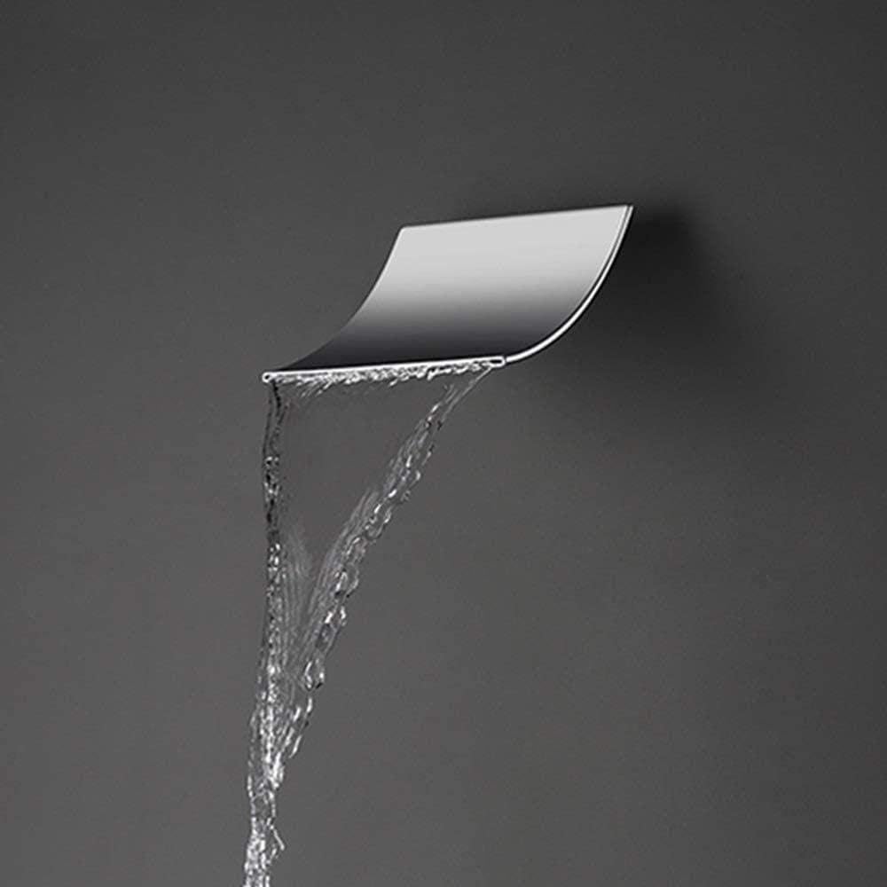 Bathtub Shower Systems Modern Bathroom Hotel Metal Brass in-Wall Concealed Waterfall Shower Set Embedded Box Single Function Hot and Cold Shower Silver Beautiful and Practical Bath