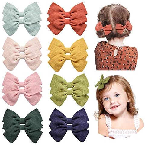 16PCS Baby Girls Hair Bows Clips Hair Barrettes Accessory for Babies Infant Toddlers Kids in Pairs Cover