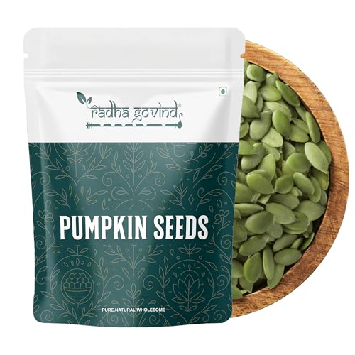 Image of Radha Govind Pumpkin Seeds for Eating 1 kg Rich in Dietary Fiber Healthy Snacks, Rich Source of Zinc and Antioxidants.