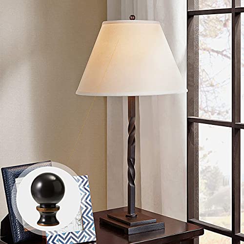 Image of Oil Rubbed Bronze 2PCS Ball Finials for Table & Floor Lamps - 1.5 In High, 1 /4-28 In Base - Lamp Topper Knob