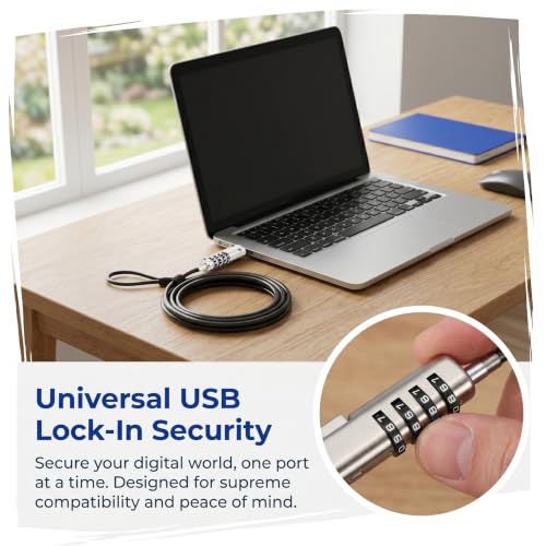 Candado para portátil Toddmomy con cable de seguridad y combinación de 4 dígitos 3