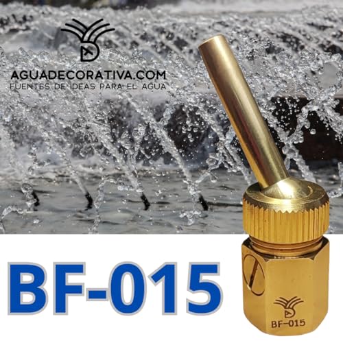 AGUADECORATIVA - Gartenbrunnendüsen 1/2 Zoll, schwenkbare Düsen von 6 mm mit Ventil zur Höhenverstellung (Messing) für Wasserspiel - BF015