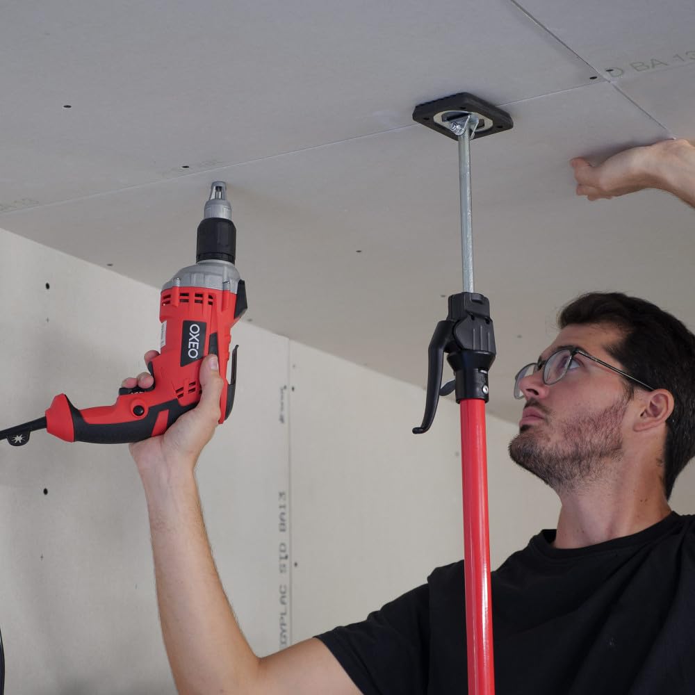 Oxeo Etai de Soutien télescopique à Pompe X2 - Hauteur 115 à 290cm - Charge Max 40kg – renforcé gâchette Aluminium Tube Acier