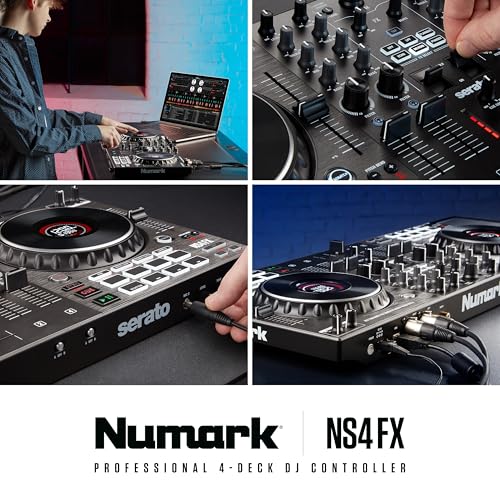 Image of Numark NS4FX Professional 4-Deck DJ Mixer Controller With USB Connection, Black