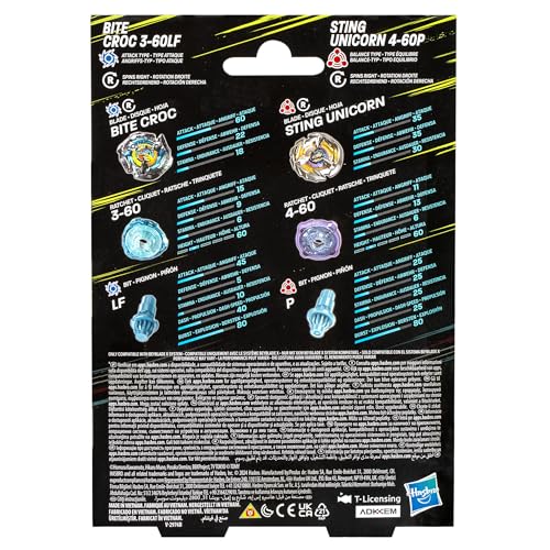 Beyblade X Bite Croc 3-60LF und Sting Unicorn 4-60P Kreisel Dual Pack, Set – Ansicht 5