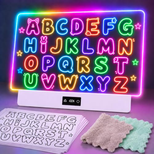 TAEMVV Tableau dessin LED enfants, jaune/blanc