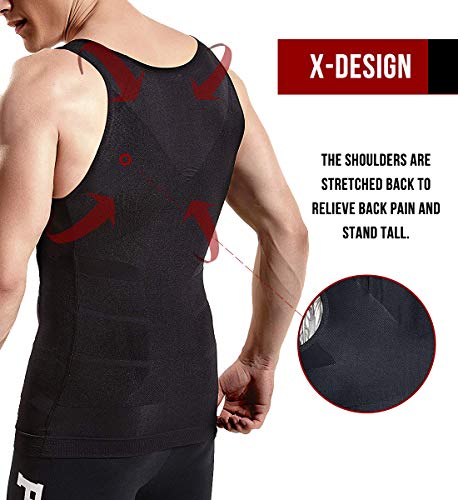 Men Compression Shirt Tummy Control Tight Vest Slimming Body Shaper Workout Hide Chest Undershirt3