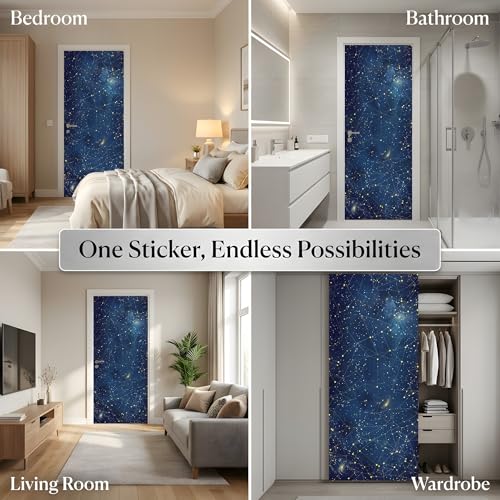 Spatial constellation autocollant de porte pour chambre enfant
