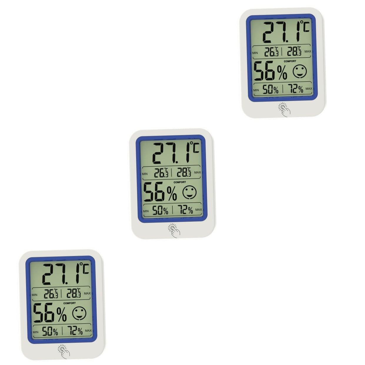 Toyvian 3 Pièces Hygromètre à Température Thermomètre Intérieur Humidimètre Hygroscope Numérique Hygrothermographe Lcd Hygroscope Extérieur Plastique